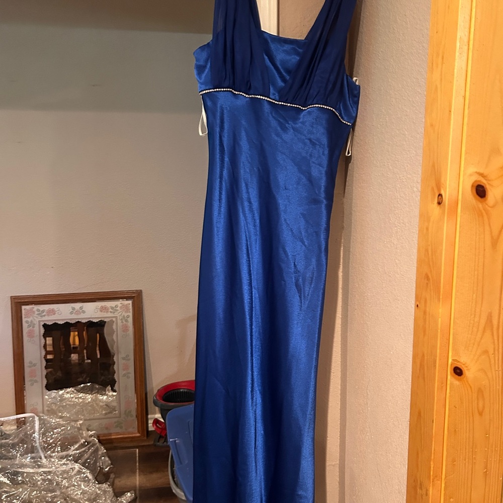 Elegant Blue Satin Gown